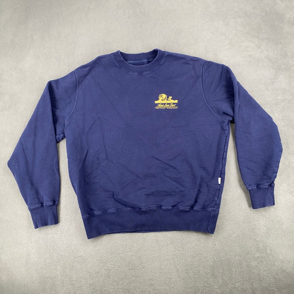 Aime Leon Dore Queens New York World Borough Sweatshirt Navy Blue Mens Large